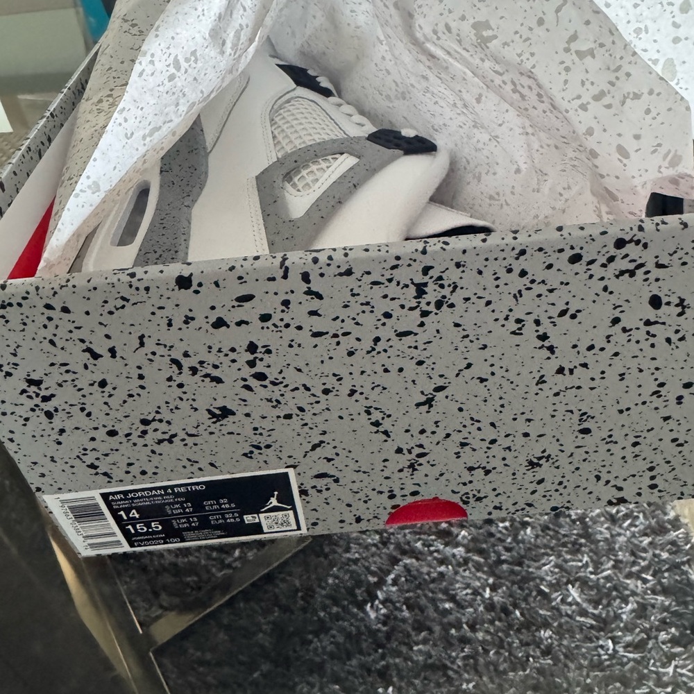 Jordan Air Jordan 4 White and Black Sneakers - Picture 3 of 3